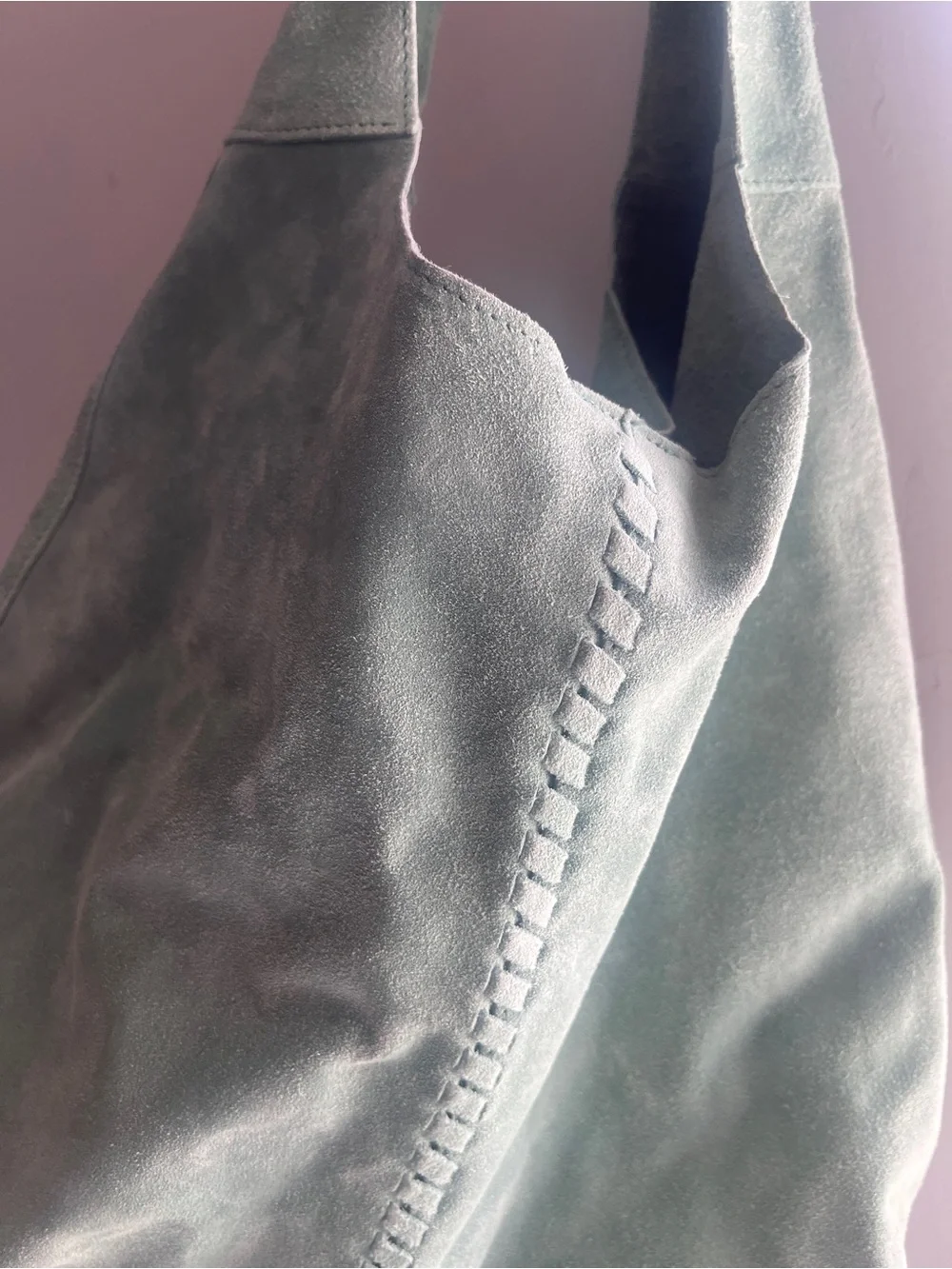 Haute Hippie Teal/Mint Green Suede Festival Hobo Tote